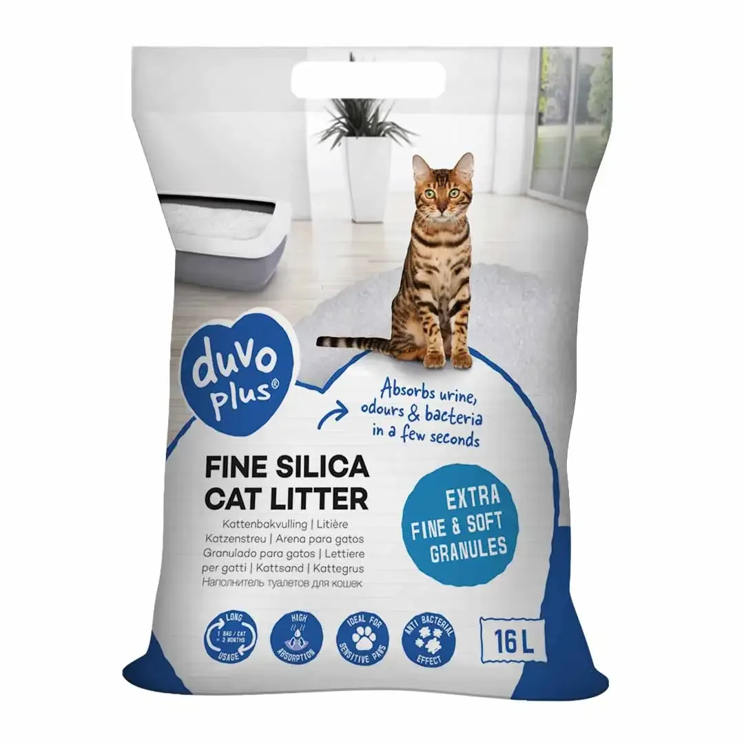 Premium fijne Silica kattenbakvulling 0,5-2mm – 16L – 6,08kg wit