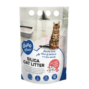 Premium Silica kattenbakvulling bloemen 1-8mm – 5L – 2kg wit/oranje