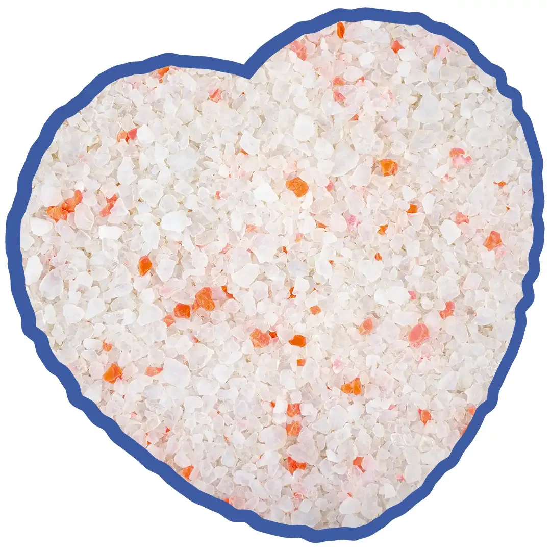 Premium Silica kattenbakvulling bloemen 1-8mm – 5L – 2kg wit/oranje - Image 2