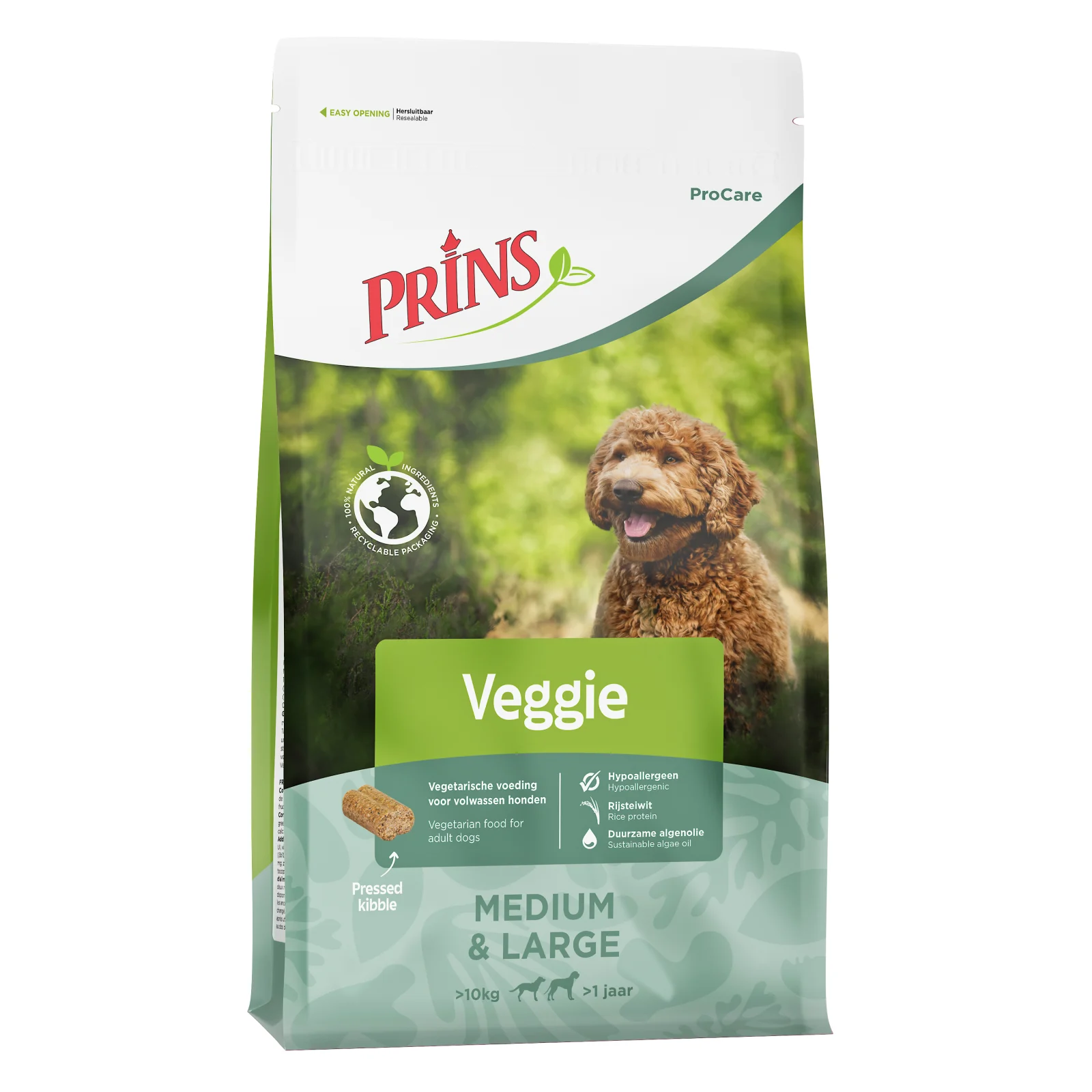 Prins Procare Veggie Medium - Large Geperste brok - Hondenvoer - 3 Kilogram - mais, rijst