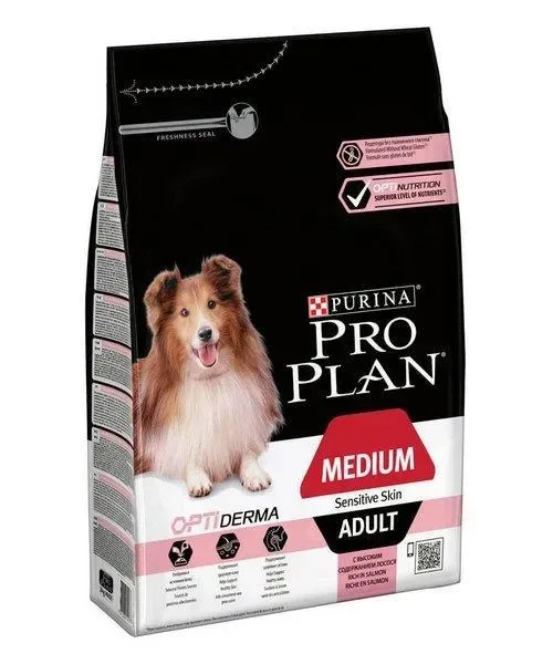 Pro Plan Medium Adult Sensitive Skin Optiderma Zalm