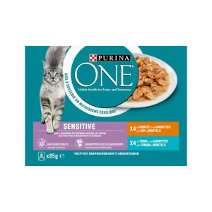 Purina One Adult Sensitive Kip en Tonijn 8×85 g