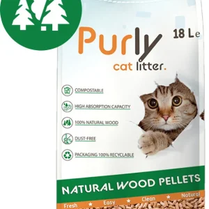 Purly houtkorrels kattenbakvulling