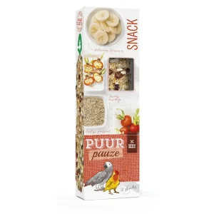 Puur Pauze Sticks Papegaai Banaan & Rozenbot