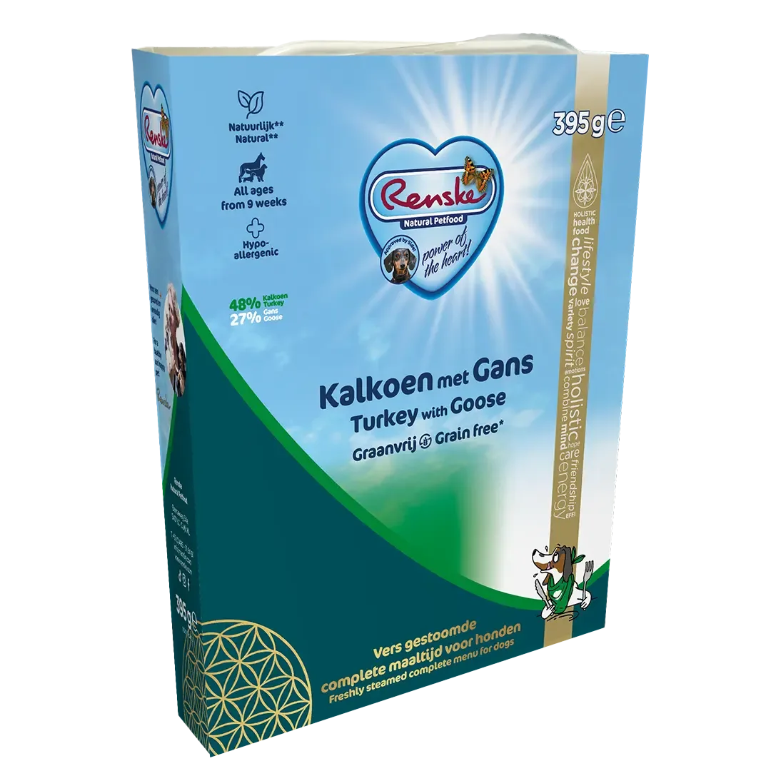 Renske Gestoomde Maaltijd Graanvrij Kalkoen & Gans 395 g