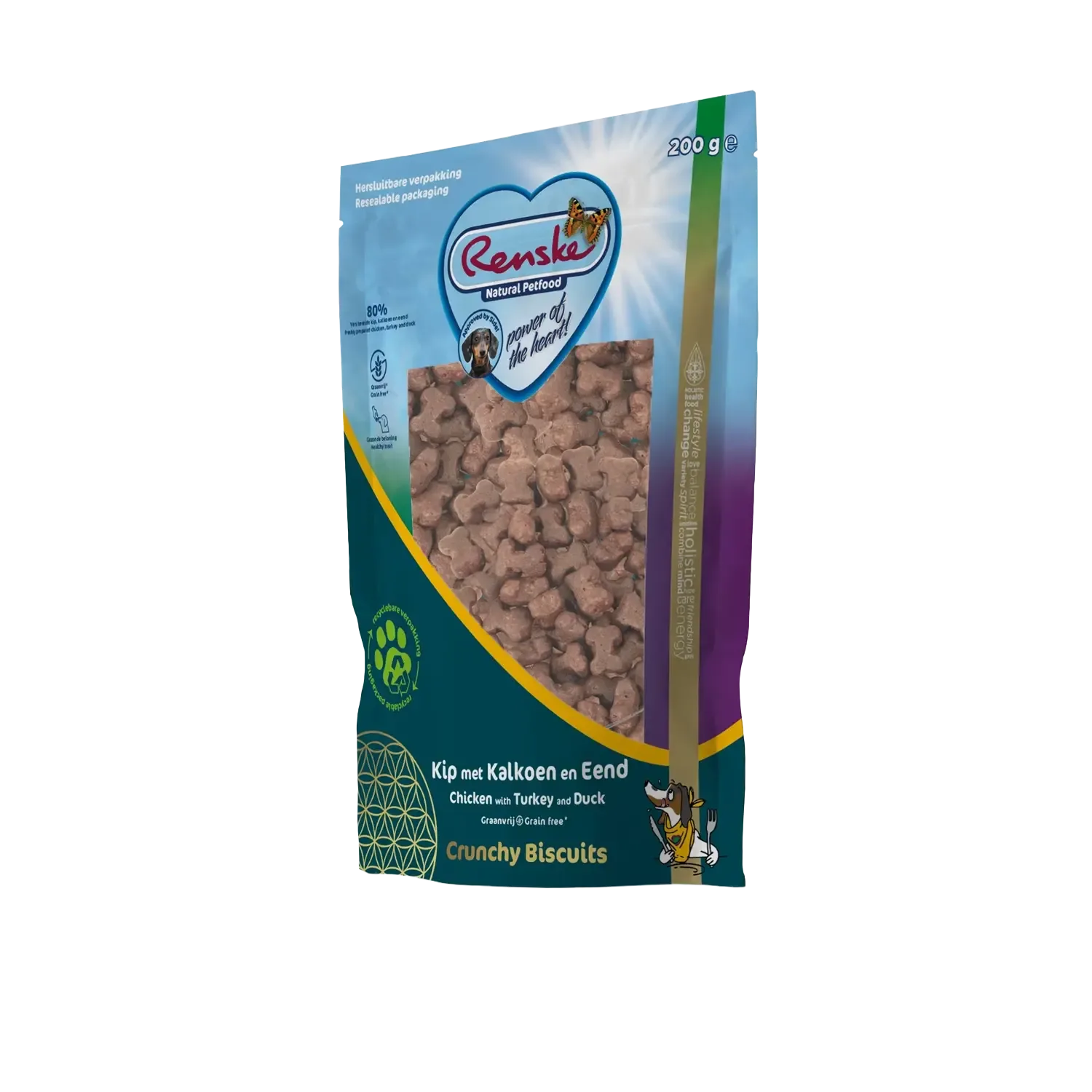 Renske Gezonde Beloning Hond Crunchy Kip, Kalkoen & Eend 200 g