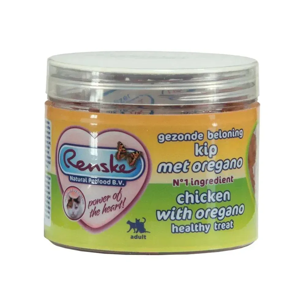 Renske Kat beloning hartjes Kip en Oregano (6 x 100g)