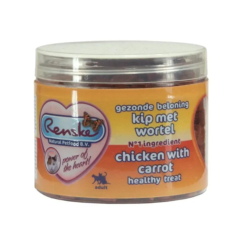 Renske Kat beloning hartjes Kip met Wortel (6 x 100g)