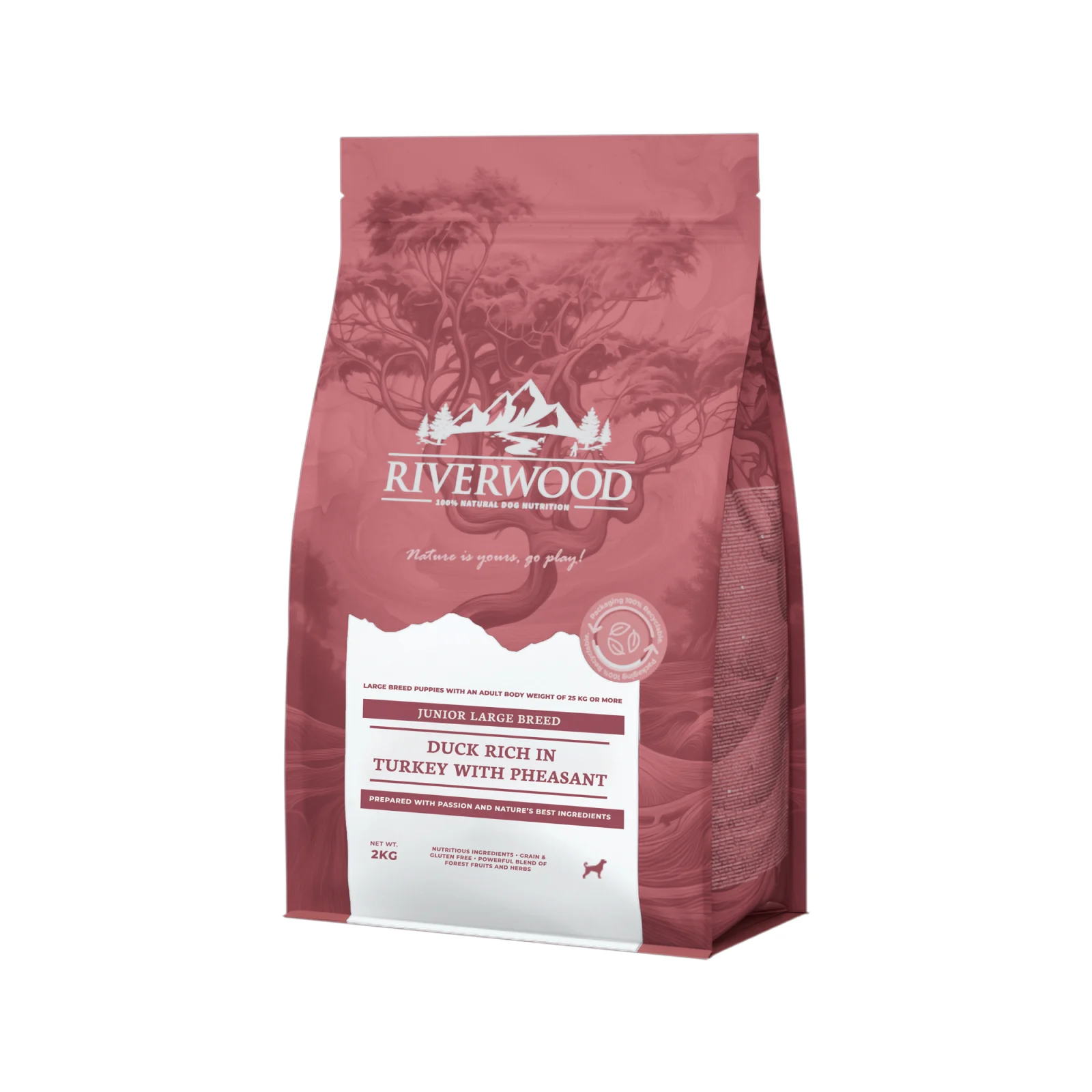 Riverwood Junior Large Hondenvoer- Eend & Kalkoen met Fazant