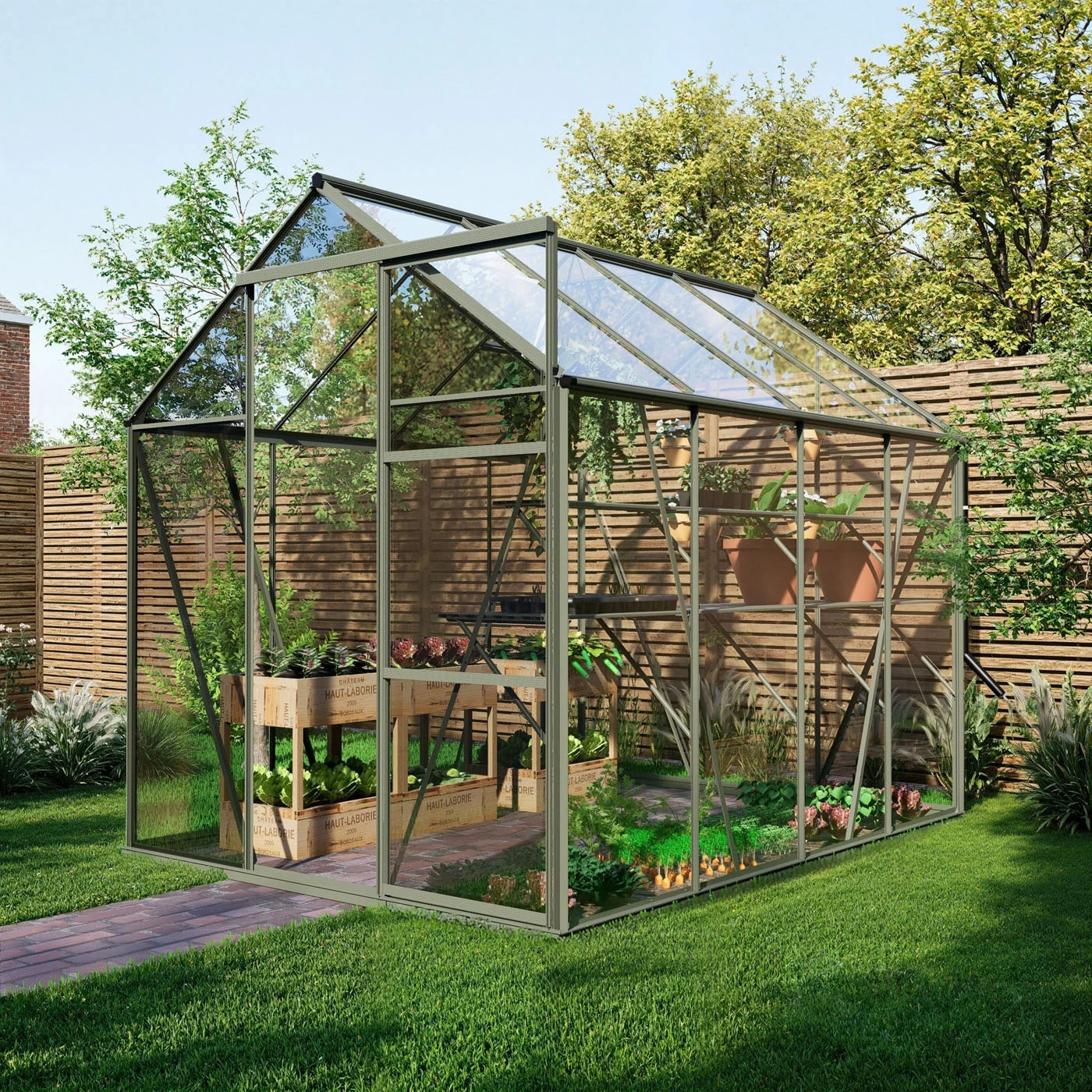 Royal Well Kate II Full Options - Tuinkas - Wit - 217x192x253 cm - Veiligheidsglas