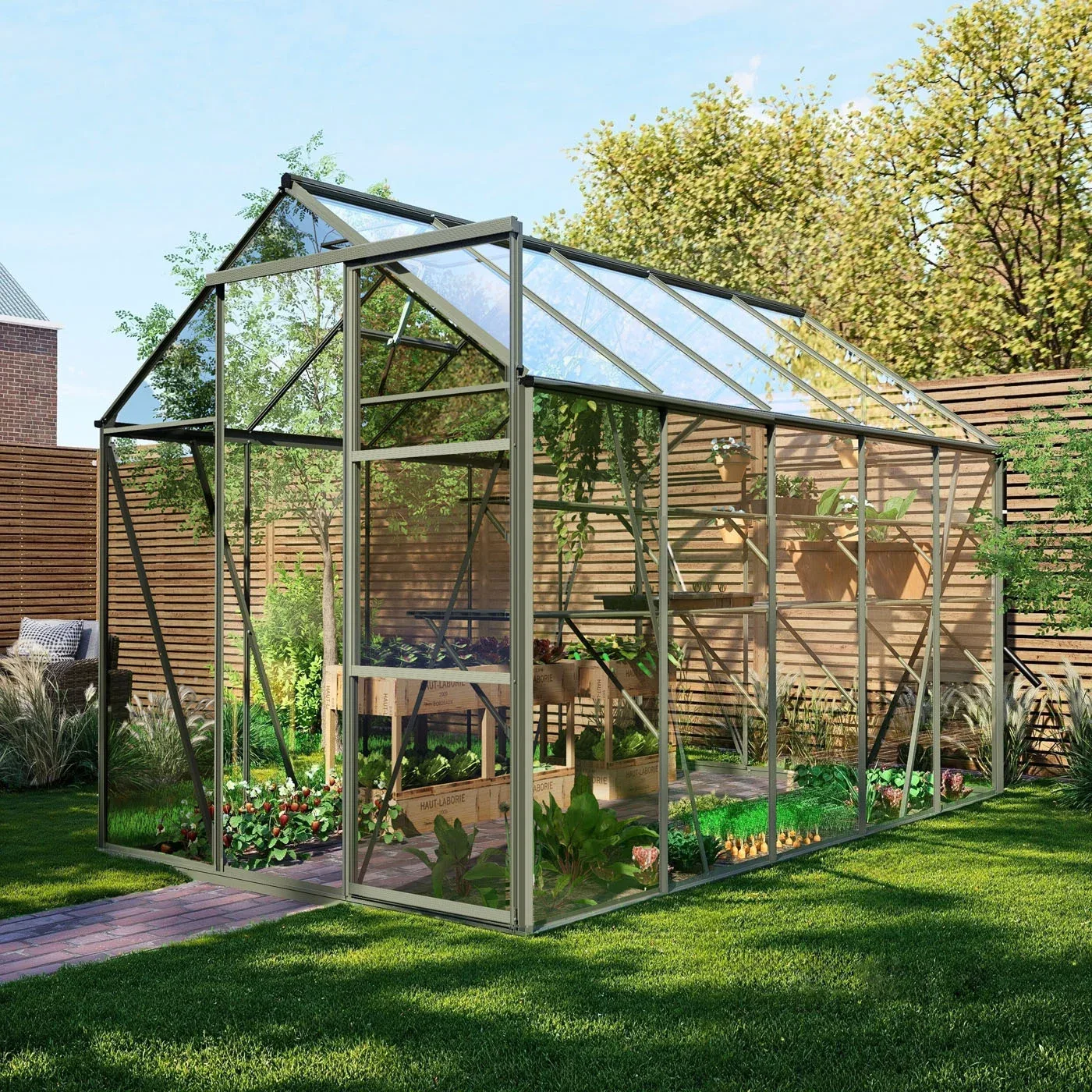 Royal Well Kate III Full Options - Tuinkas - Zwart - 217x192x314 cm - Veiligheidsglas