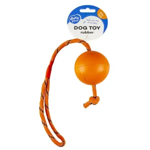 Rubber Bal Met Slingertouw Mix 30cm – ø6cm gemengde kleuren