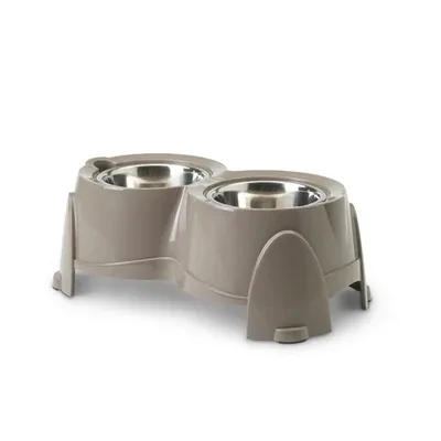 Savic Voerbak Ergo Feeder Warmgrijs 61x35x28 cm 2x1,5 Ltr - 1,5 liter