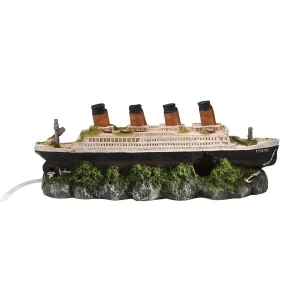 Scheepswrak titanic met luchtsteen 39x11x17CM
