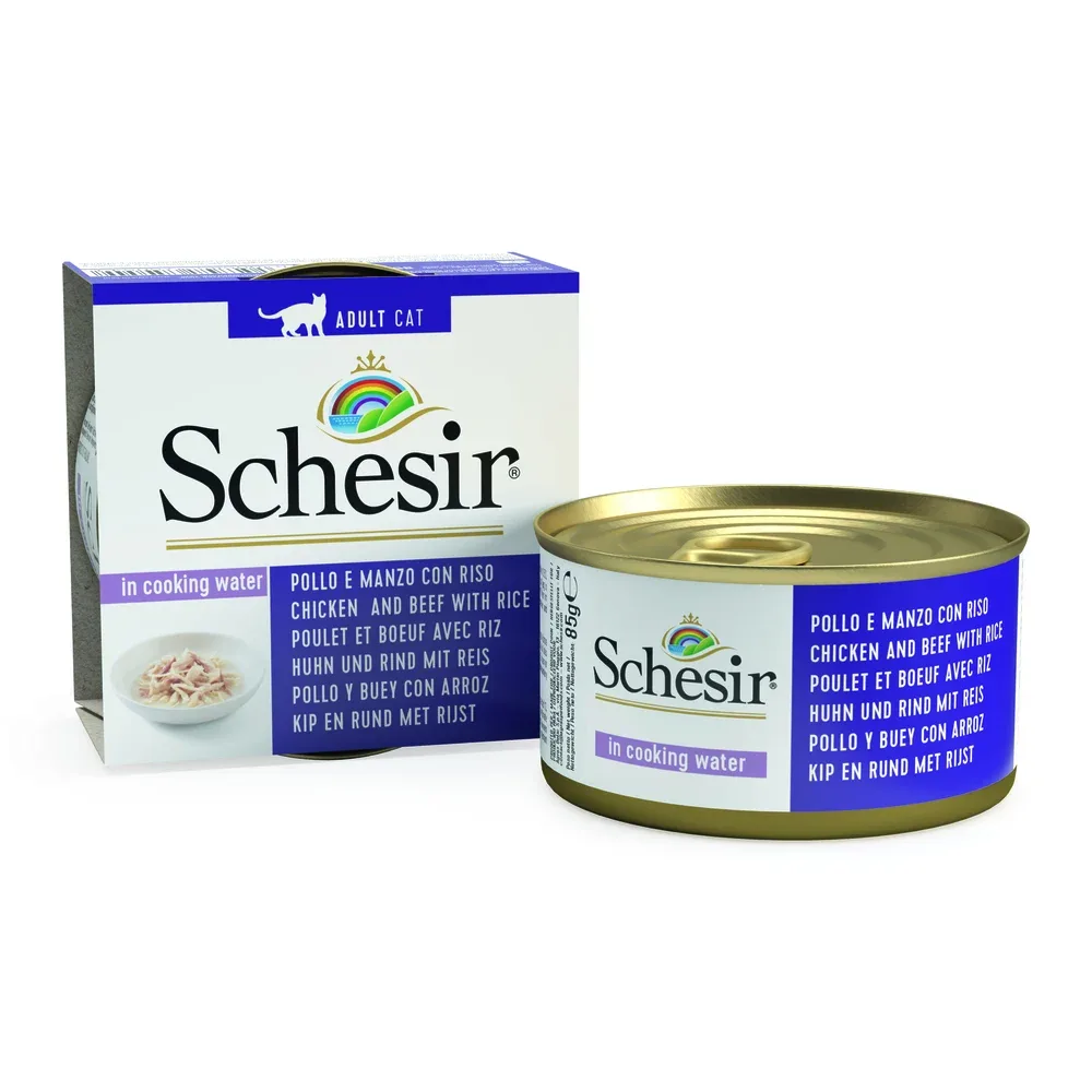 Schesir - Kattenvoer in water gekookt - 85 Gram - rund, tonijn