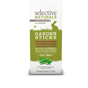 Selective Naturals Garden Sticks - Konijnensnack - Erwt & pepermunt - 60 Gram - erwt