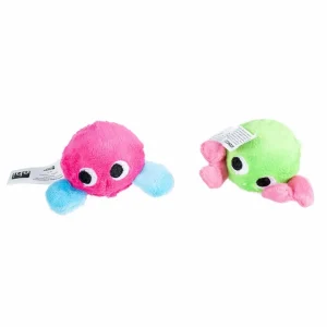 Short-plush pet ping-pong ball 4cm – display gemengde kleuren