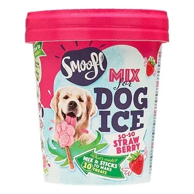 Smoofl Ijsmix voor Honden Aardbei - 160 gr