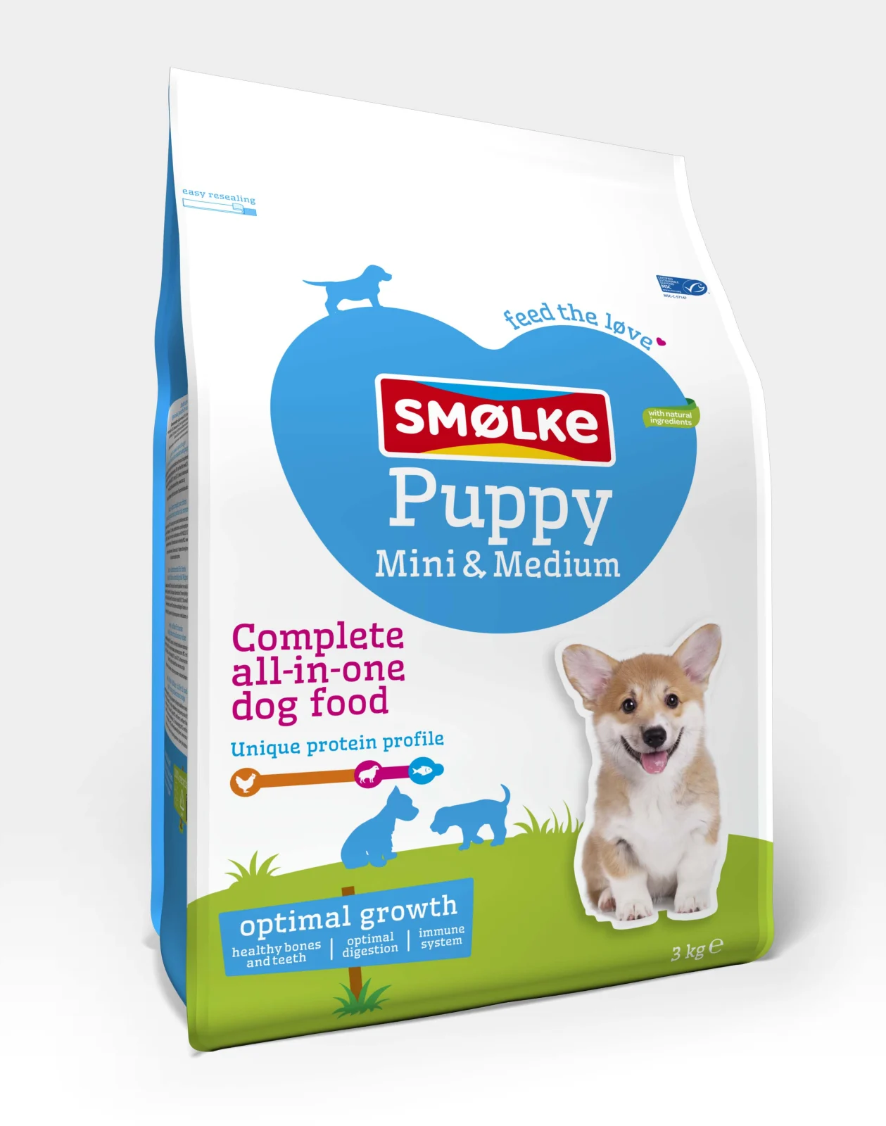 Sm枚lke Puppy Mini-Medium - Hondenvoer - 3 Kilogram - kip, lam, vis