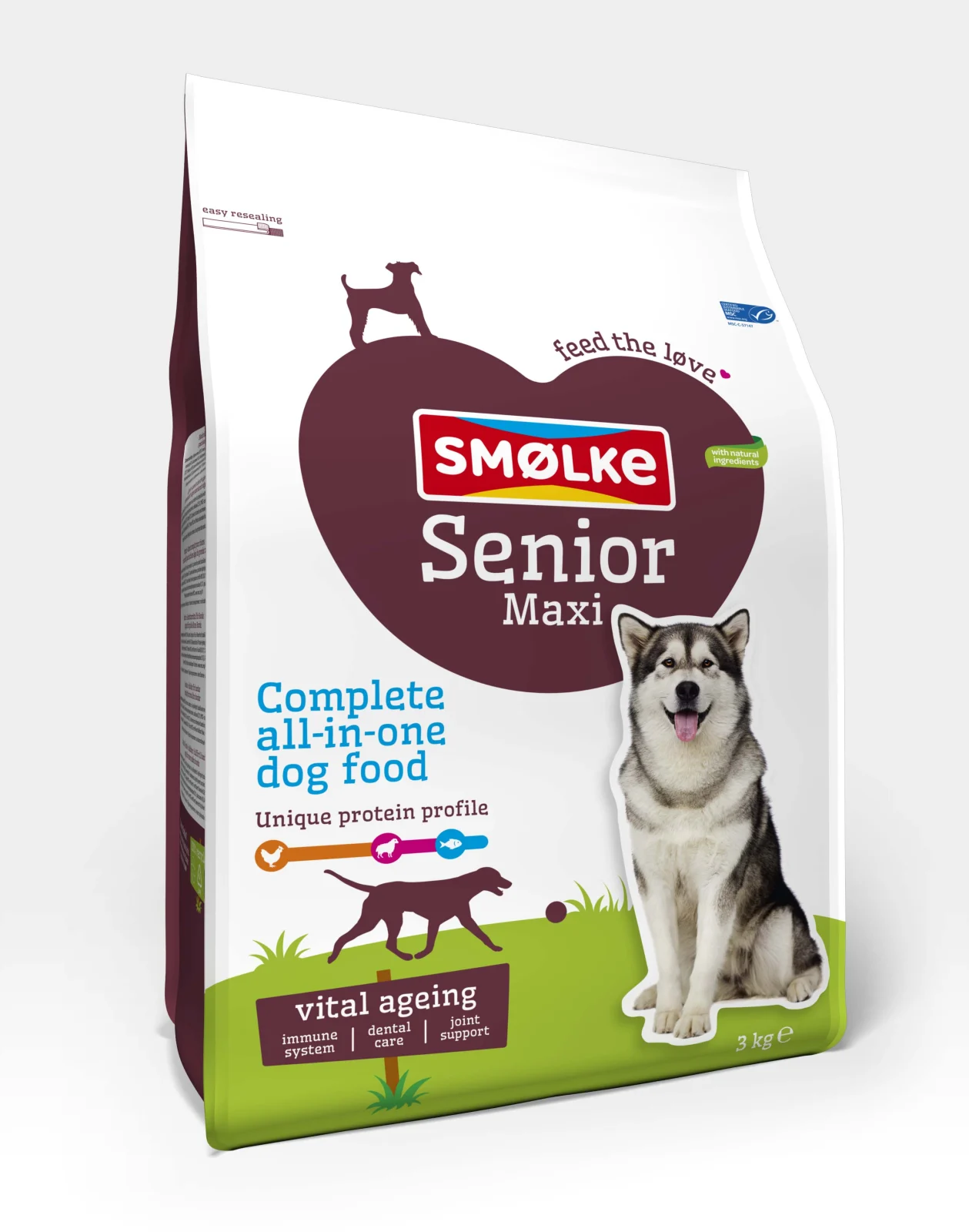 Sm枚lke Senior Maxi - Hondenvoer - 3 Kilogram - kip, lam, vis