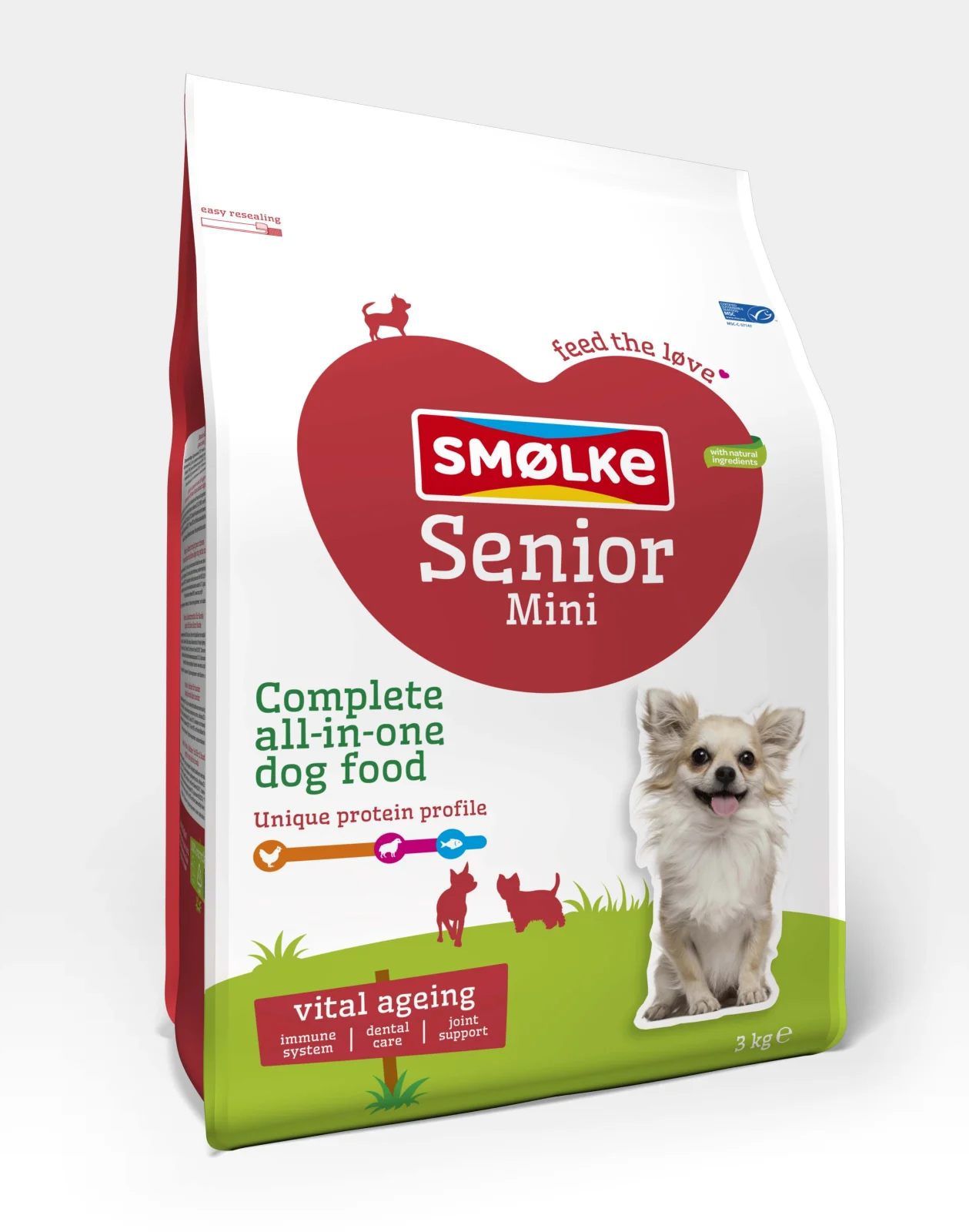 Sm枚lke Senior Mini - Hondenvoer - 3 Kilogram - kip, lam, vis