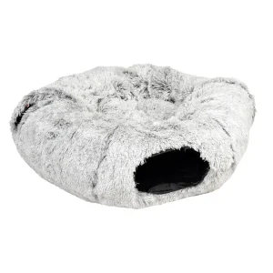 Snug kattentunnel & donutbed 80x80x25cm lichtgrijs