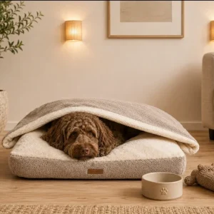 Snuggle Cave Hondenkussen Boucle Deluxe Taupe