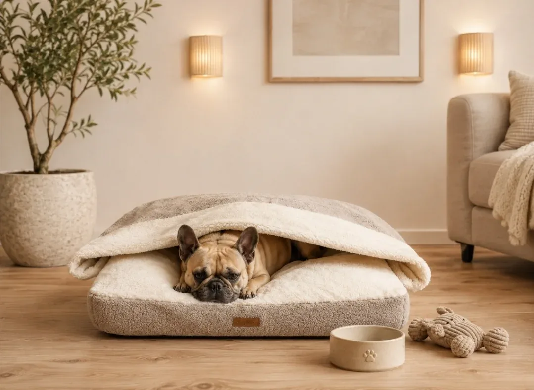 Snuggle Cave Hondenkussen Boucle Deluxe Taupe - Image 2