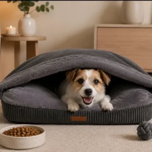 Snuggle Cave Hondenkussen Ribbed Antraciet