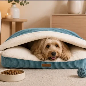 Snuggle Cave Hondenkussen Ribbed Petrol