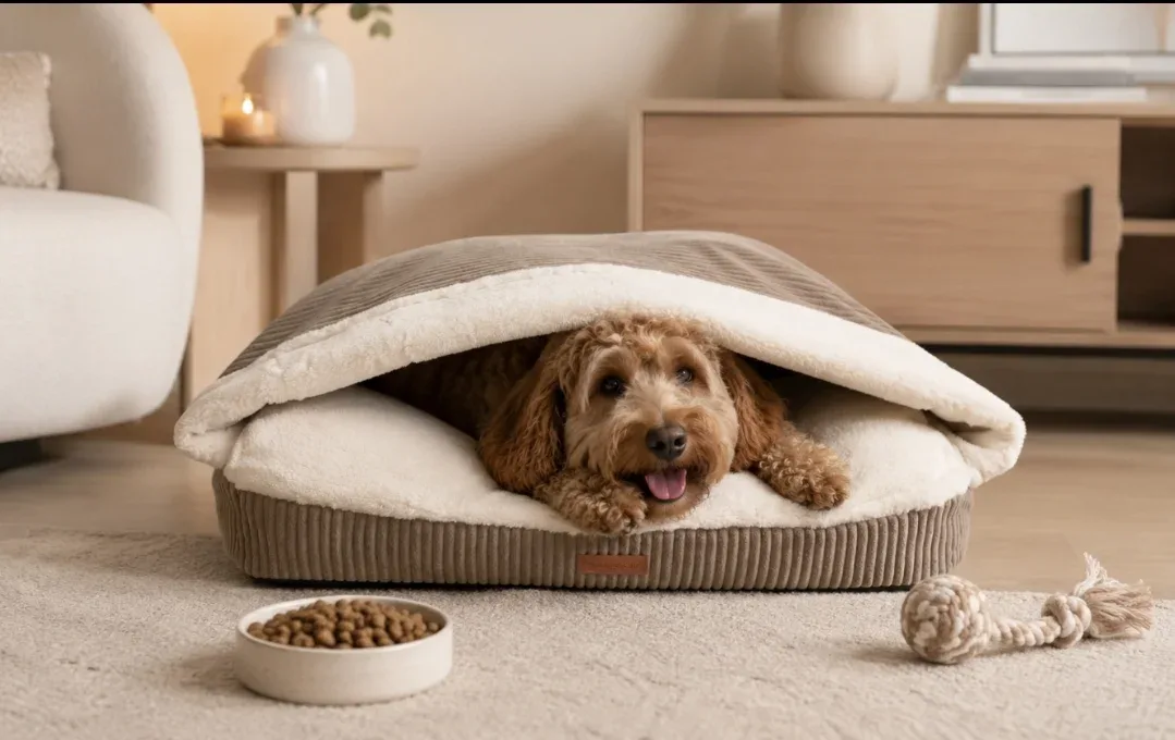 Snuggle Cave Hondenkussen Ribbed Taupe