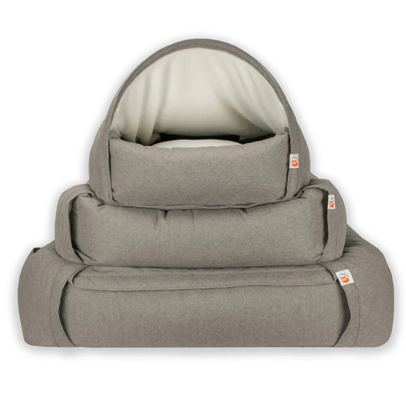 Snuggle Cave Sleepy Fox Quilted Beige - Image 2