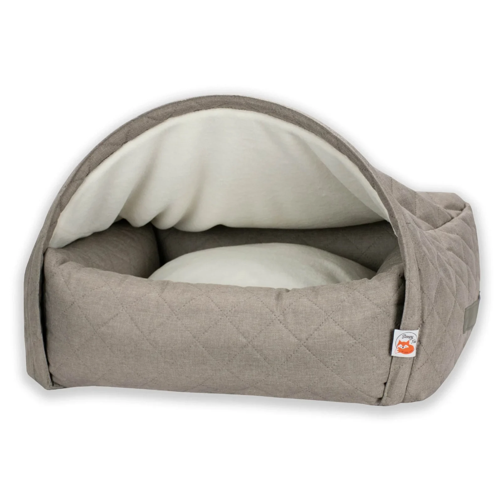 Snuggle Cave Sleepy Fox Quilted Beige