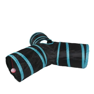 Speeltunnel labyrint 80x25cm blauw/zwart