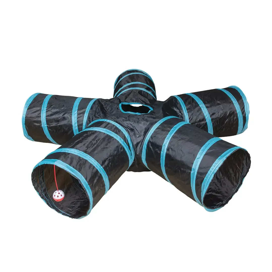 Speeltunnel star 100x25cm blauw/zwart