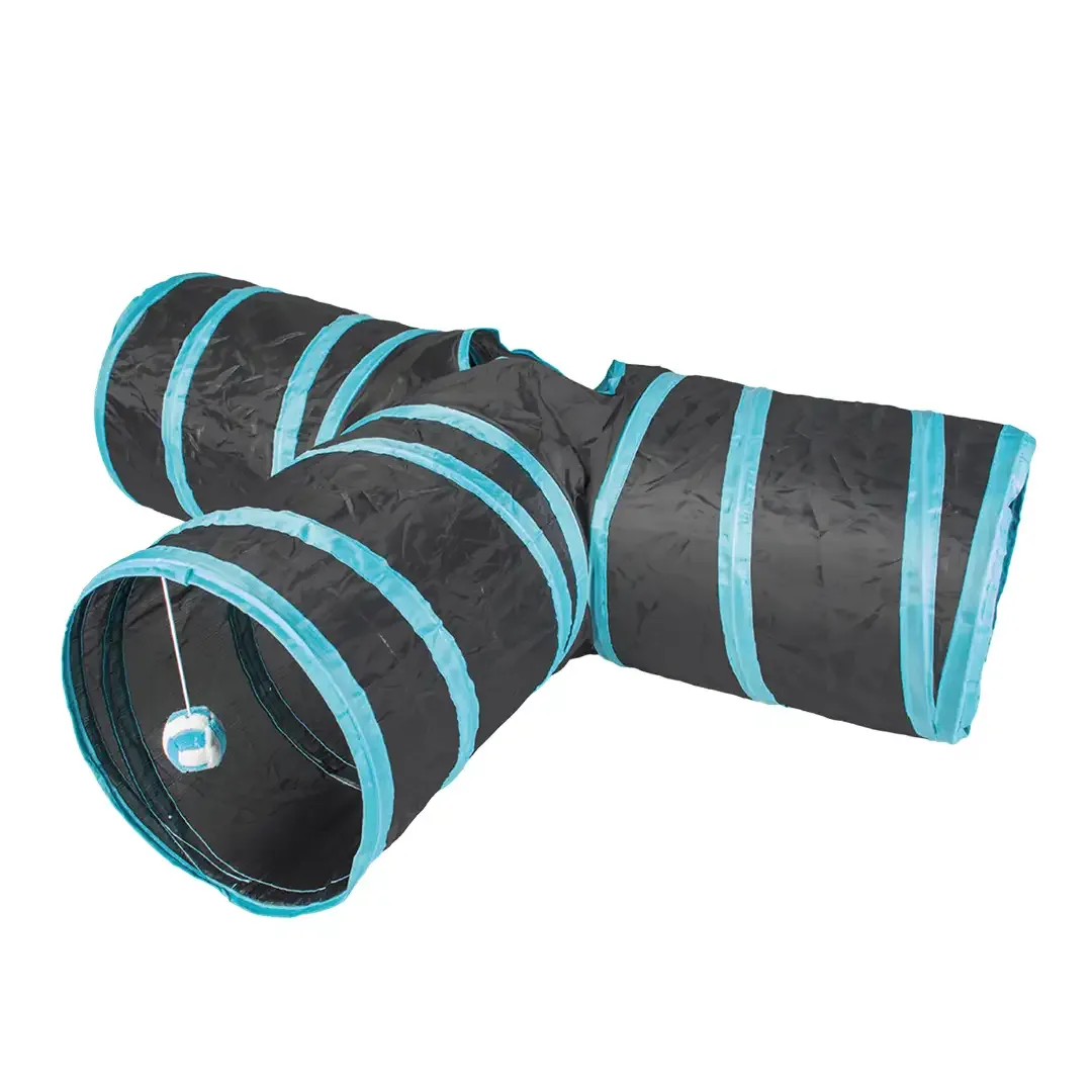 Speeltunnel T-bone 80x25cm blauw/zwart
