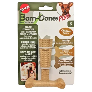 Spot Bam-Bones Plus Easy Grip Kip - Kauwspeelgoed - Bruin - 4.5x14.2x11 cm - M