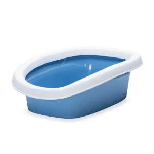 Stefanplast Sprint 20 - Kattenbak - Open - Wit Blauw - 17x58x39 cm