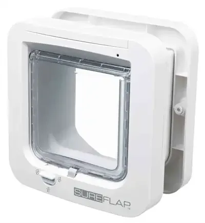 Sureflap 4-Weg Kattenluik Met Microchipherkenning Wit 21X21 cm