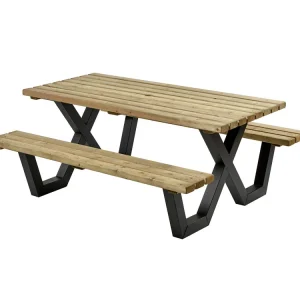 Talen Buitenmeubelen Ge茂mpregneerd - Picknicktafel - Groen - 76x180x160 cm