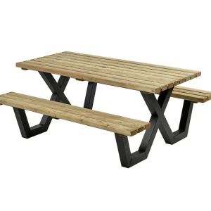 Talen Buitenmeubelen Ge茂mpregneerd - Picknicktafel - Groen - 76x200x160 cm