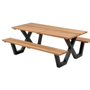 Talen Buitenmeubelen Hardhout - Picknicktafel - Bruin - 76x200x160 cm