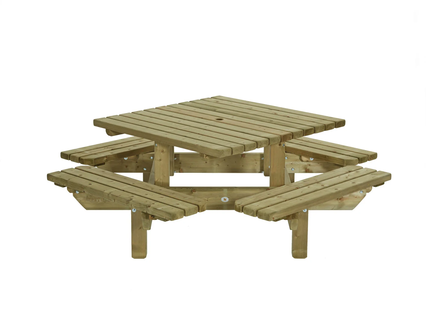 Talen - Picknicktafel - Bruin - 76x195x195 cm