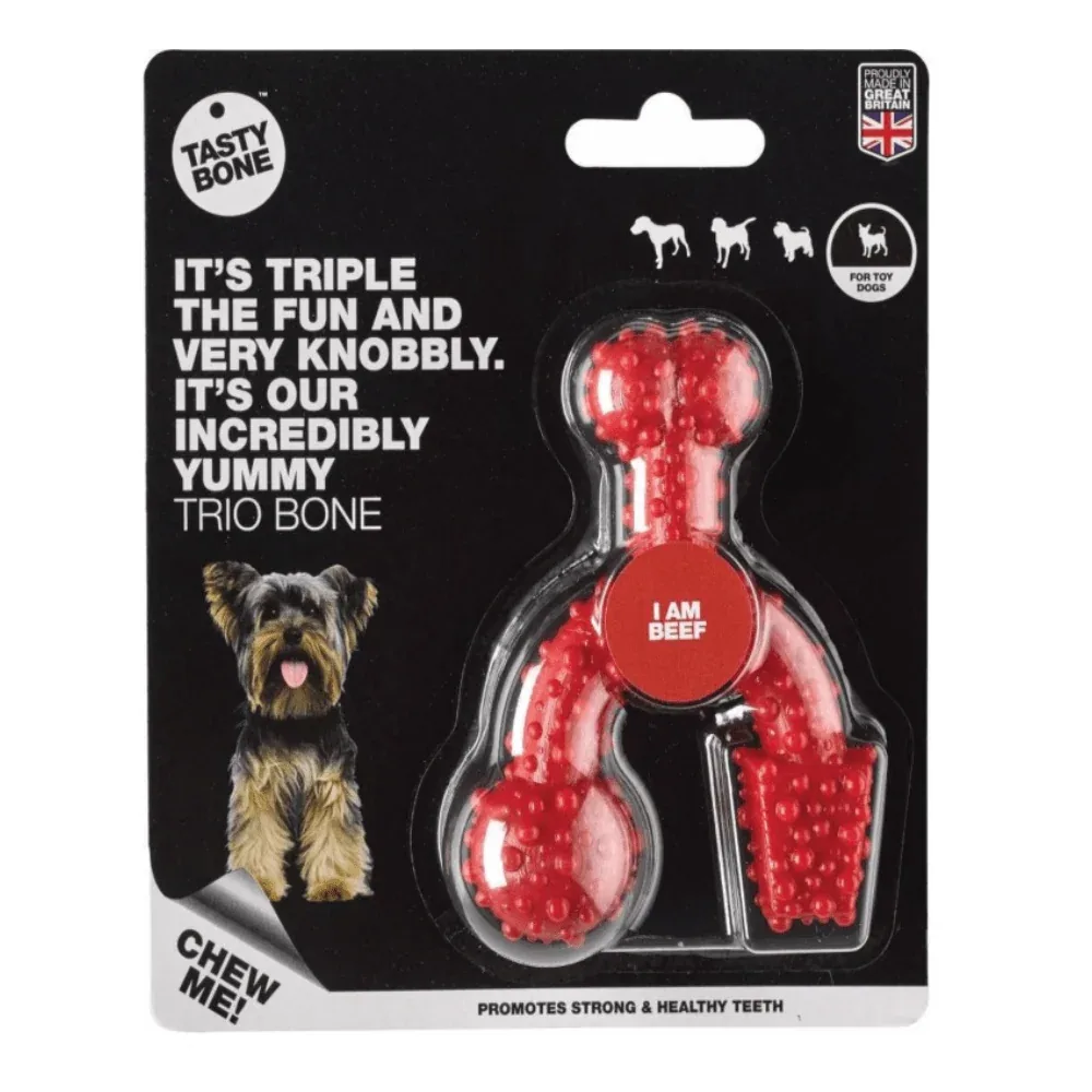 Tasty Bone - Kauwbot - Kauwplezier - Trio Bone - Beef - XS - 11cm - Image 2