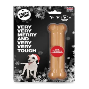 Tasty Bone - Kauwbot - Kerst - Kauwplezier - Kalkoen/Cranberry - 15cm
