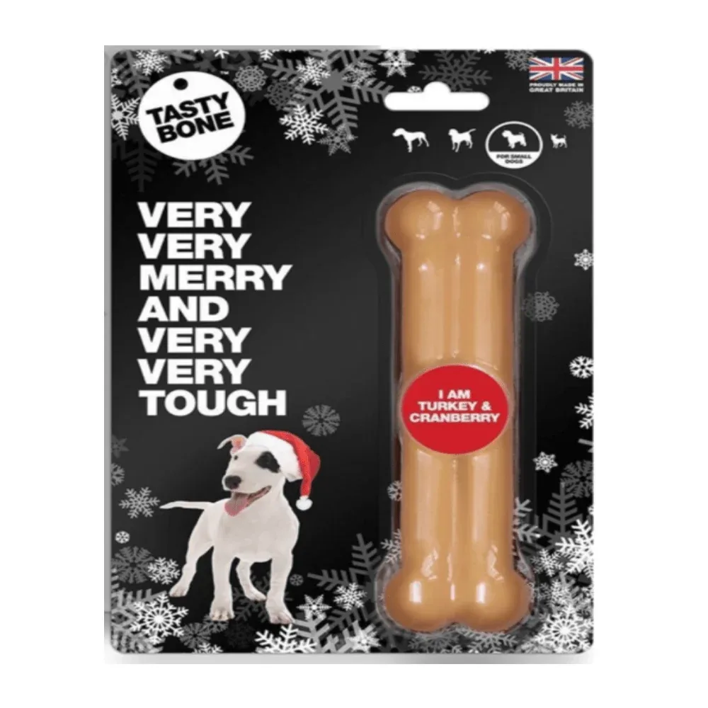 Tasty Bone - Kauwbot - Kerst - Kauwplezier - Kalkoen/Cranberry - 15cm