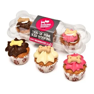 The Barkin Bakery Mini Iced Woofins Vanilla en Carob Trio - 100 g