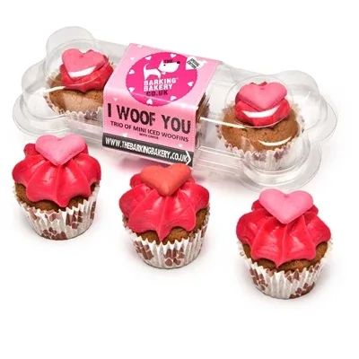 The Barking Bakery I Woof You Valentine Mini Iced Woofins Trio - 100 g