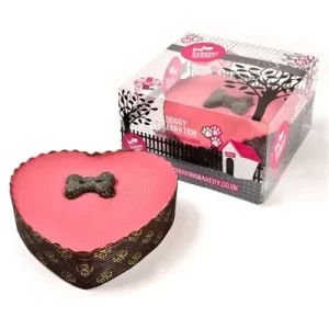 The Barking Bakery Yoghurt Topped Pawty Cake Hart met Kaars - Roze