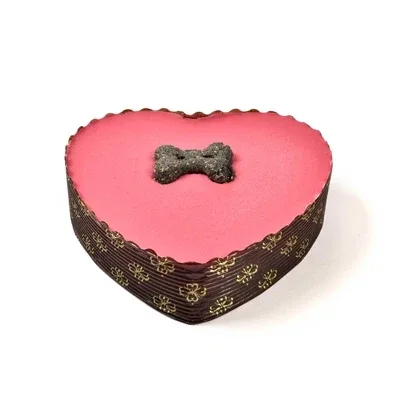The Barking Bakery Yoghurt Topped Pawty Cake Hart met Kaars - Roze - Image 2
